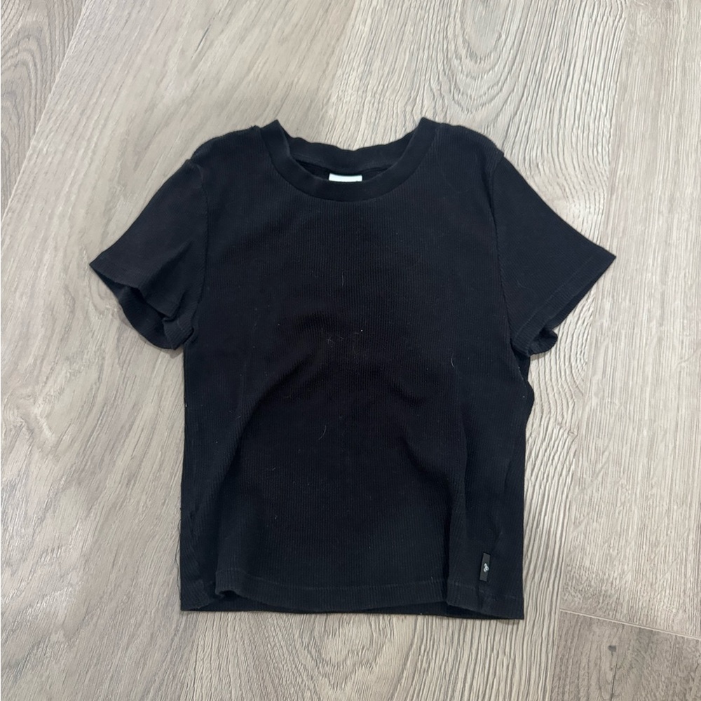 TNA Black Ribbed T-Shirt